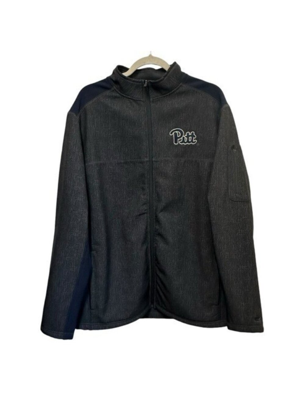 Colosseum Pitt Panthers Jacket Men’s L‎ Full Zip Softshell Fleece NCAA Logo